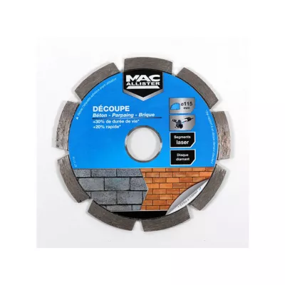 Disque diamant pour béton Mac Allister ø115 mm