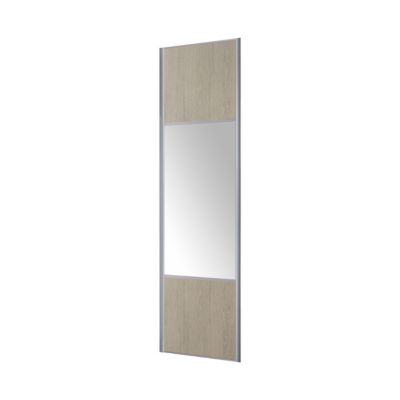 Porte de placard coulissante miroir chêne cendré Form Valla 62,2 x 245,6 cm