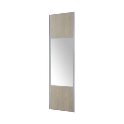 Porte de placard coulissante miroir chêne cendré Form Valla 92,2 x 245,6 cm