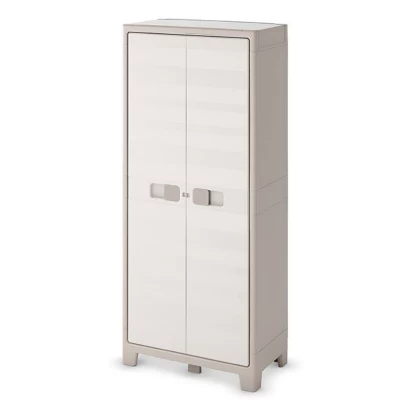 Armoire haute beige 4 tablettes Holo L.80 x H.182 x P.44 cm