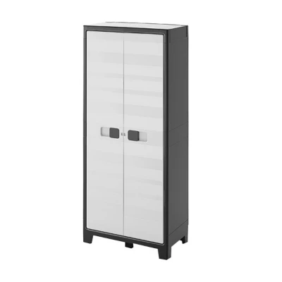 Armoire haute gris 4 tablettes Holo L.80 x H.182 x P.44 cm