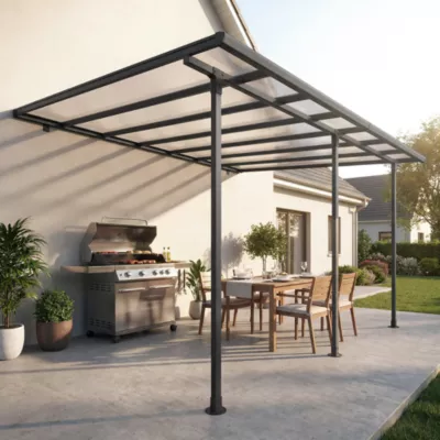 Tonnelle préau fixe Yallis 4 x 2,9 m
