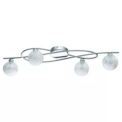 Plafonnier Argeus métal/verre chrome 4 spots LED G9 10W