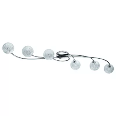 Plafonnier Argeus métal/verre chrome 6 spots LED G9 15W