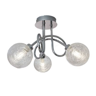 Plafonnier Xeia métal/verre chrome 3 spots LED G9 7,5W