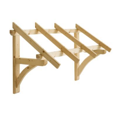 Auvent bois pour porte entrée Castorama Leo 147 x 76 cm
