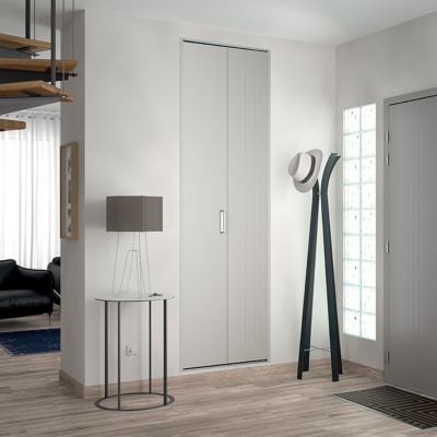 Porte de placard pliante métal blanche Kazed 77,5 x 205 cm