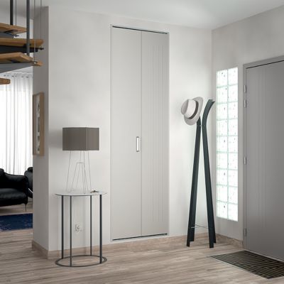 Porte de placard pliante métal blanc Kazed 62 x 242 cm