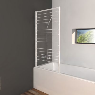 Pare-baignoire Gelco Studio pivotant 1 volet verre transparent l.75 x H.140 cm
