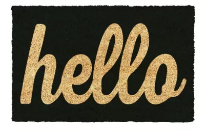 Tapis grattoir d'extérieur caoutchouc floqué welcome noir et écru L.75 x l.45 cm