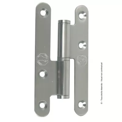 Paumelle parisienne gauche bout rond en inox 110x55 mm