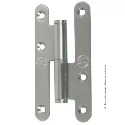 Paumelle parisienne droit bout rond en inox 140x55 mm