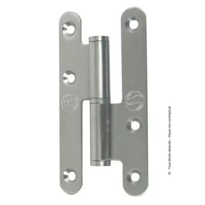 Paumelle parisienne droit bout rond en Inox 140x70 mm