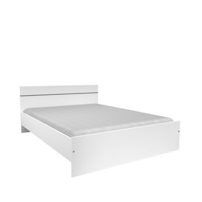 Lit double effet chêne blanc l. 145 x H. 75 x L. 194,5 cm Soluce