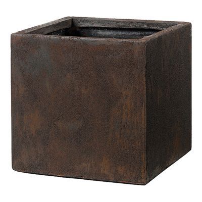 Pot carré fibre Deroma Rust rouille 50 x 50 x h.50 cm