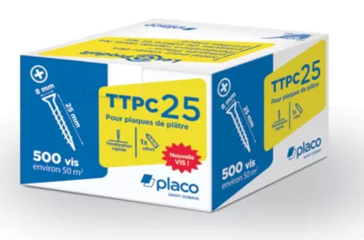 Vis autoperceuse TTPC 25 Placo® vendue par 500 pièces