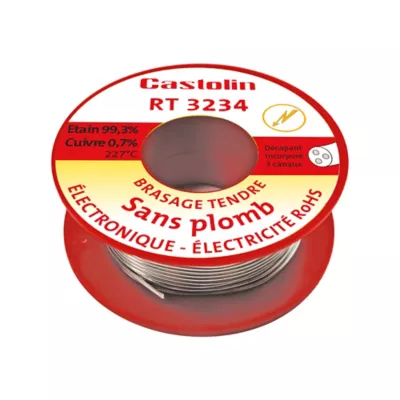 Bobine d'étain spéciale électronique Castolin ø1 mm, 50g