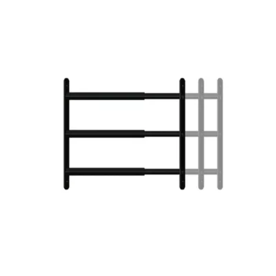 3 barreaux télescopiques de fenêtre, acier noir Afbat, L.48 à 90 cm