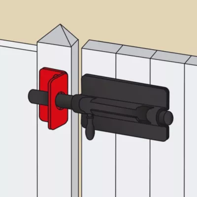 Gâche en L pour verrou de portail Ø16mm noir Afbat