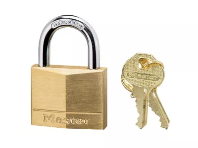 Cadenas à clé Master Lock 140EURD en laiton Ø de l'anse 6 mm l.40 x H.32 mm