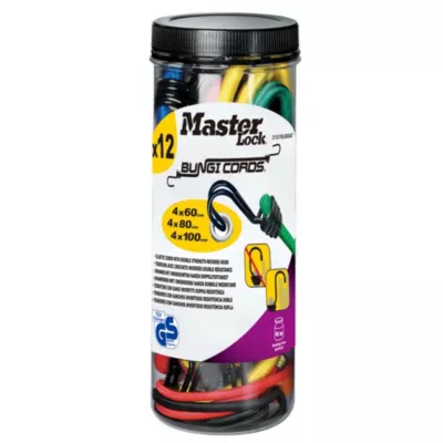 Pack de 12 tendeurs de différentes tailles Master Lock Twin Wire