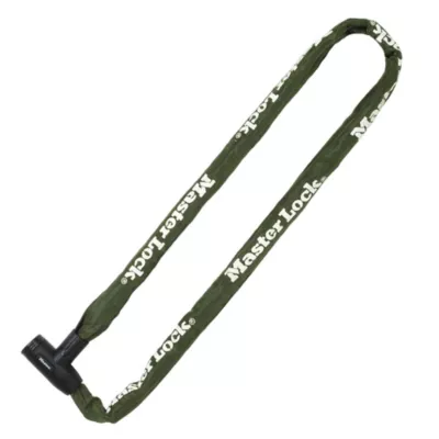 Chaîne antivol en acier avec revêtement nylon 1 m x Ø 8 mm Master Lock - Serrure à clé (4 clés)