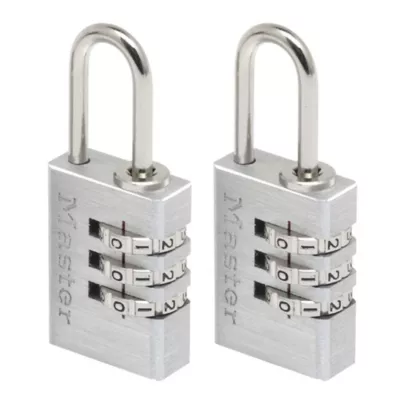 Cadenas à combinaison Master Lock 7620EURT aluminium l.20 mm hauteur de l'anse 21 mm vendu par 2