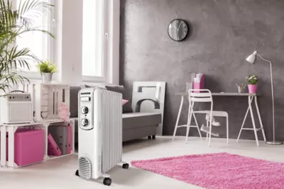 Radiateur à bain d'huile 2000 W, pour 20 m², blanc, l.45 x P.24 x H.63 cm, Thomson Fifty THBDH09VB