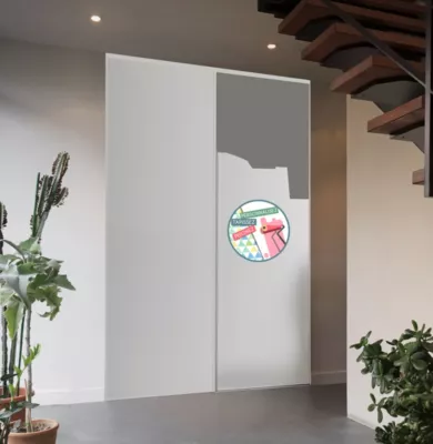 Porte de placard coulissante prêt à peindre H. 250 x L. 150 cm vendue par 2