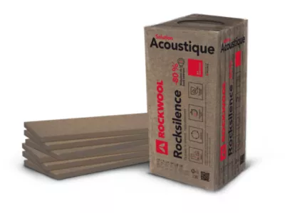 Panneau laine de roche Rocksilence Ep.4cm 1,35x0,6m (lot de 8) - ROCKWOOL