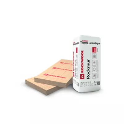 Image principale de Panneau laine de roche Rockwool Rockmur kraft - 1,35 x 0,6 m ép. 40 mm - R=1,1 m².W/K (lot de 14 panneaux)