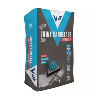 Joint pour carrelage sol souple sans poussière Gris - 25kg