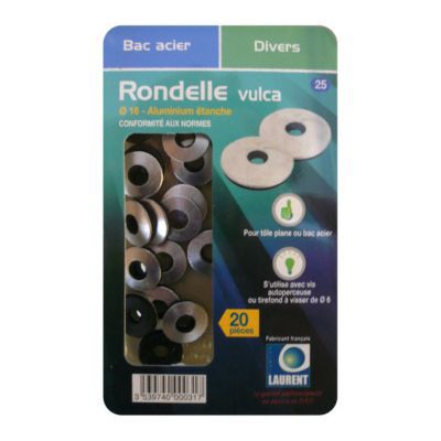 Rondelle Vulca aluminium étanche Ø 16 mm vendue par 20 pièces