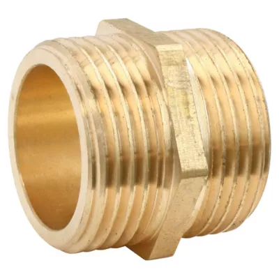 Image principale de Mamelon laiton double Mâle 12/17 (3/8"), lot de 2