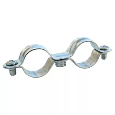 Collier de fixation double pour tube Ø14 mm, lot de 2