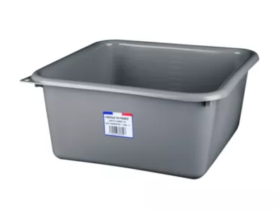 Bassine cuvette carrée 15L coloris gris charbon