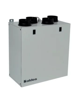 VMC double flux Aldes Aura 210 4 piquages + 1 télécommande + 1 kit siphon