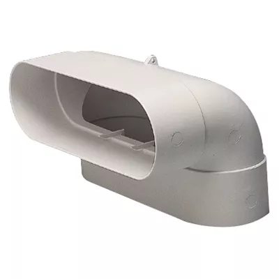 Coude vertical Aldes 200 x 60 mm blanc
