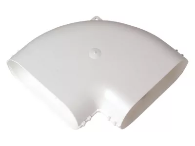 Coude horizontal Aldes 200 x 60 mm blanc