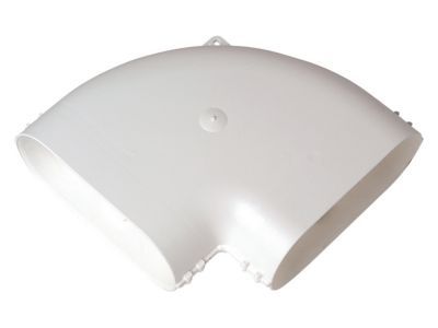 Coude horizontal Aldes 100 x 40 mm blanc