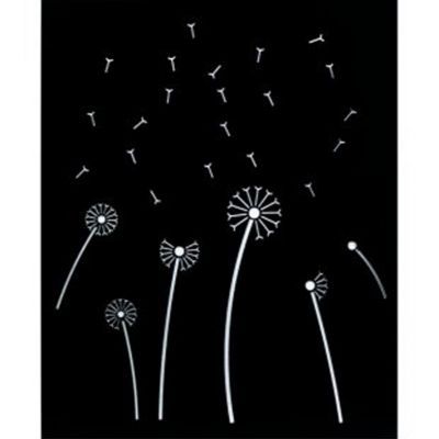 Plaque de protection murale noire givré Pissenlit 100 x 80 cm