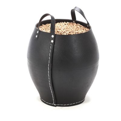 Panier à pellets en pneu recyclé noir avec poignées L.46 x P.46 x H.50 cm, Dixneuf Naxos