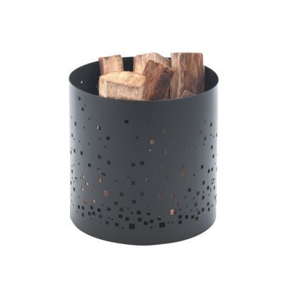 Rangement à bûches en acier noir Ø40 x H.41 cm, Dixneuf Ephemer
