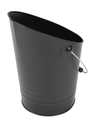 Seau à granulés vintage en acier noir avec anse Ø27 x H.40 cm, Dixneuf Bucky