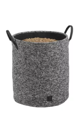 Range bûches et granulés gris chiné avec anses L.40 X l.40 x H. 45 cm, Dixneuf Milano