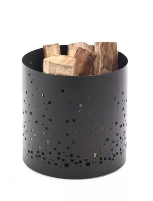 Rangement à bûches acier noir Ø37.5 x H.39 cm, Dixneuf Ephemer
