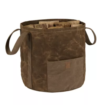 Sac à bûches en toile cirée Dixneuf Vercors charge max 25kg