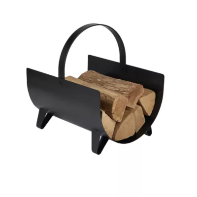 Panier à bûches en acier Soreno avec anse
