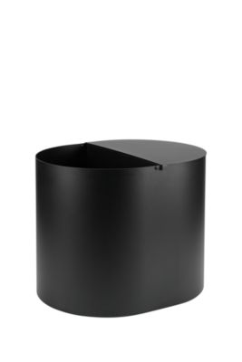 Range bûche et réservoir à granulé Dixneuf Diplo acier mat max 15kg