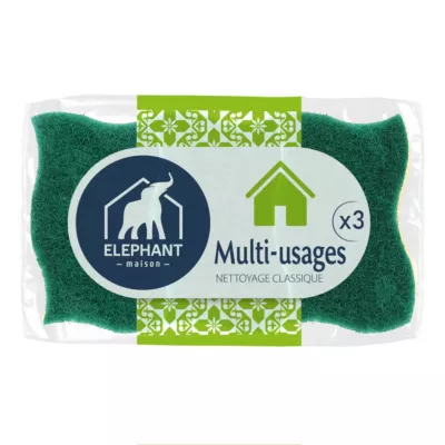 Éponges grattantes multi-usages x3 Élephant